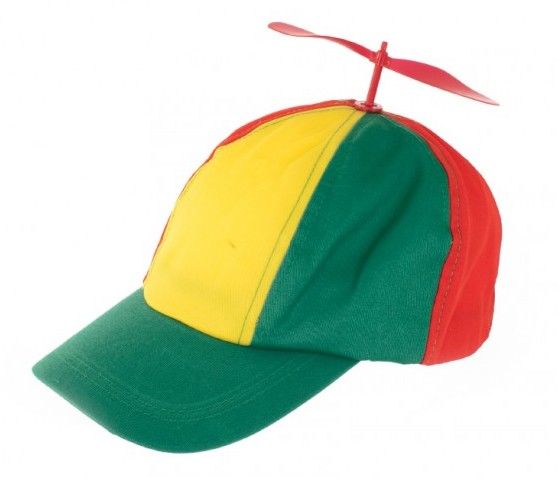 Cap with propeller red yellow green