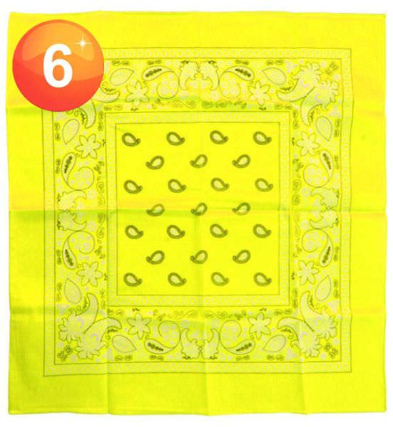 Handkerchief fluorine yellow bandana with pattern