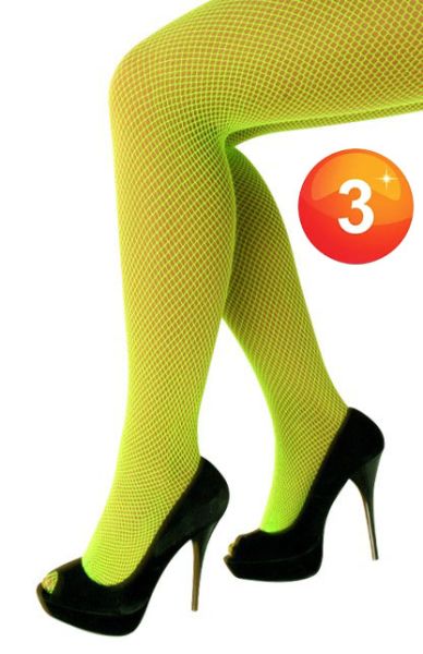 Net tights fluo green