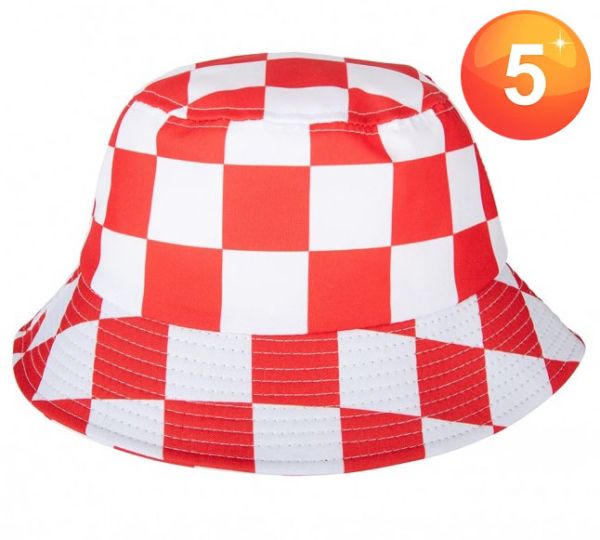 Fisherman's hat red and white checkered