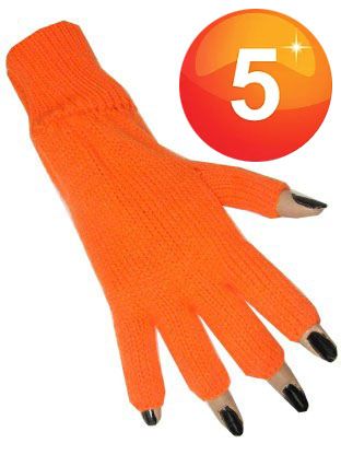 Fingerless gloves orange