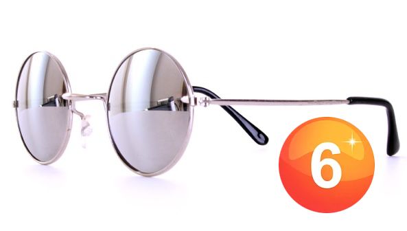 Glasses flower power 70s reflecting glass