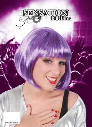 Ladies wig purple Bobline