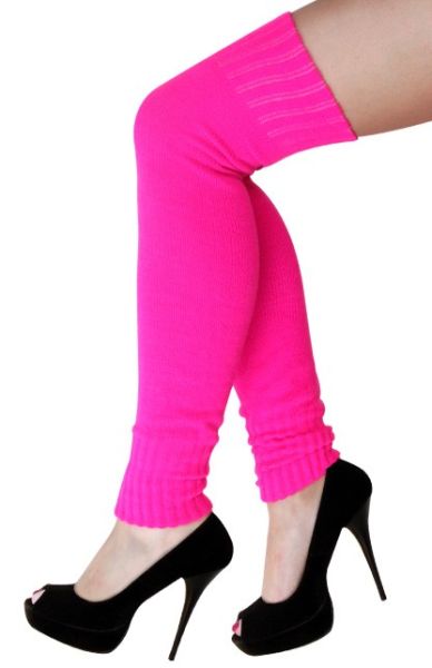 Ladies knee over leg warmers fluor pink