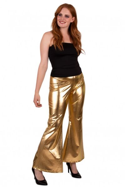 Flared disco Pants metallic gold