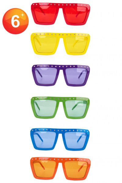 Party glasses hippie glasses straight model bright colours