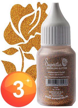 Superstar Sparkling Glitter puffer Gold