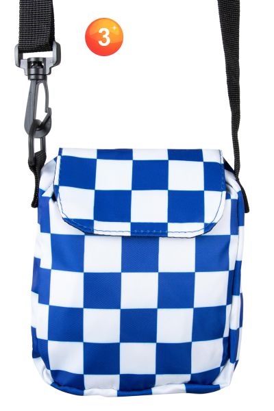Shoulder bag blue white blocked