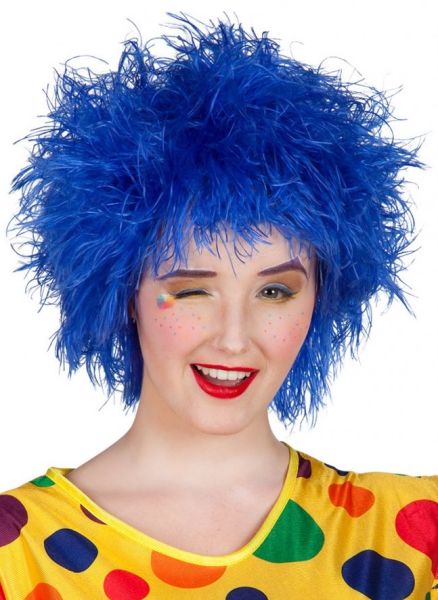 Blue Tousled Frizzy Clown Wig