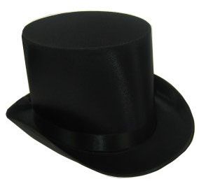 High top hat satin the luxury black