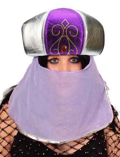 Arabian Suleika hat purple with veil
