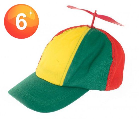 Cap with propeller red yellow green