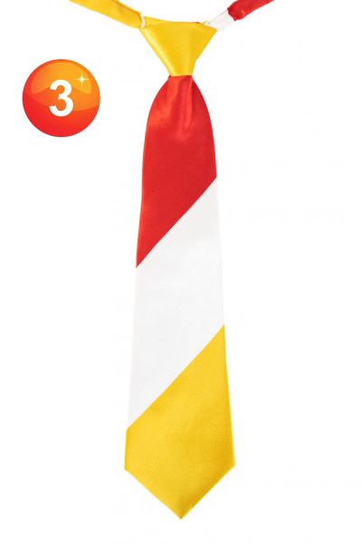 Necktie red white yellow striped