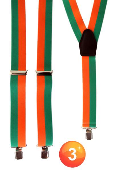 Suspender orange green striped