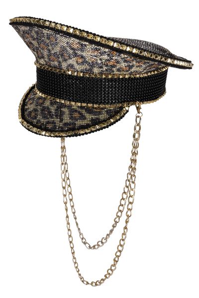 Captain's cap leopard print