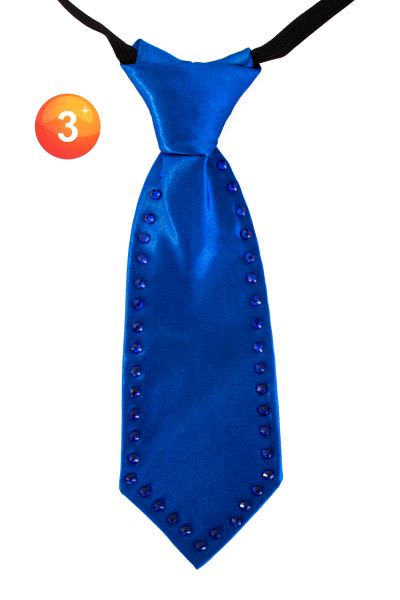 Mini tie blue rhinestone stones