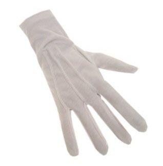 Wrist length white cotton gloves deluxe