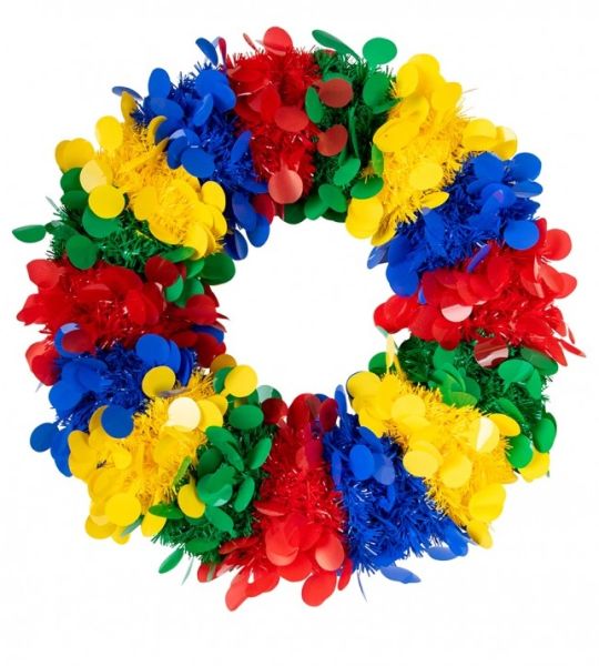 Door wreath confetti shreds Multicolour