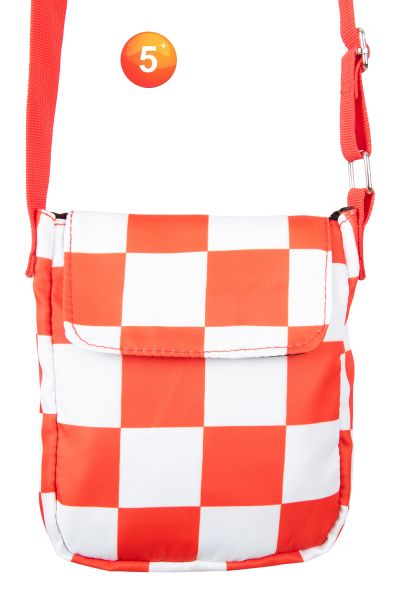 Shoulder bag red white blocked
