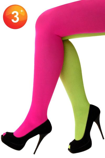 Tights of fluor pink yellow