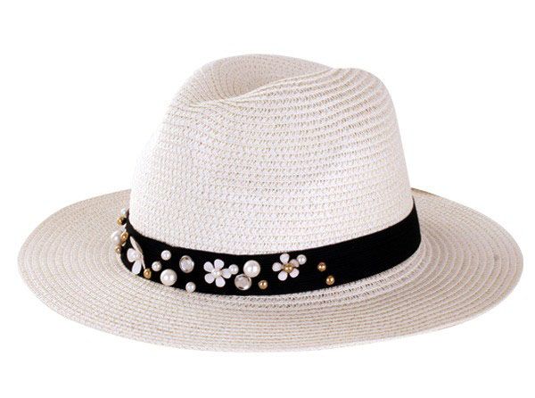 Ladies flah hat with flower band