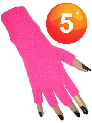 Fingerless glove pink