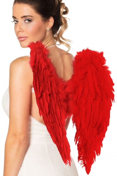 Angel wings red feathers