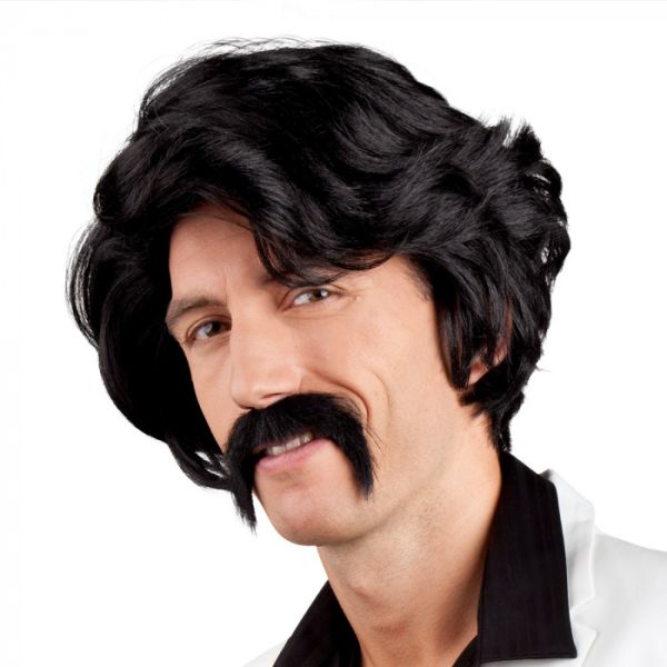 Men's wig with black mustache