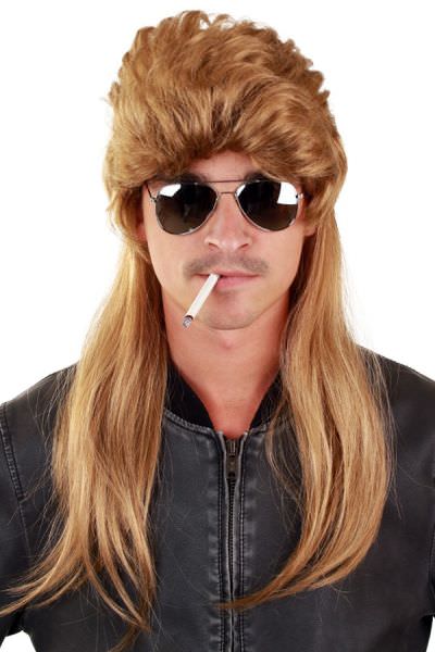 Mullet Wig Long Dark Blonde Mat
