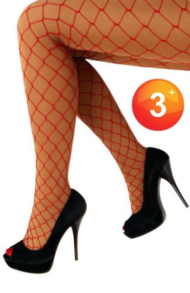 Net-tights red coarse
