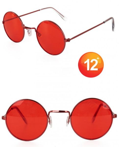 Retro Hippie glasses red