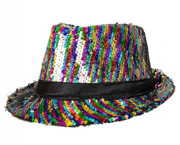 Multicolour Paillettes Fedora hat