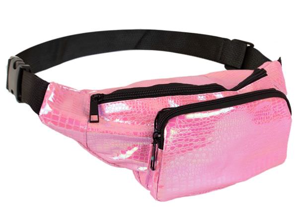 Snake leather print pink shoulder bag