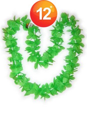 Hawaii necklace green wreaths 12 pieces