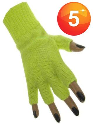 Fingerless gloves fluor yellow