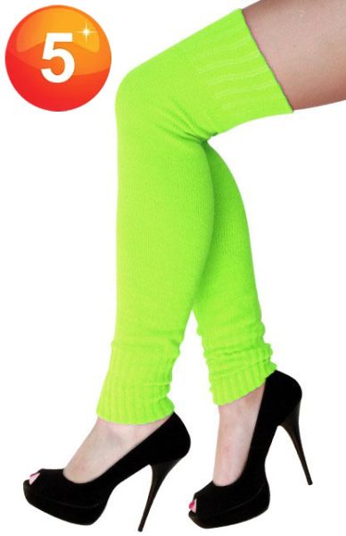 Knee over leg warmers fluor green