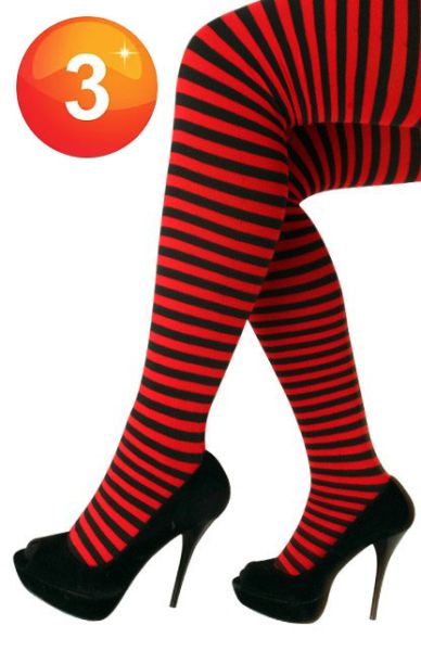 Panty stripe red black