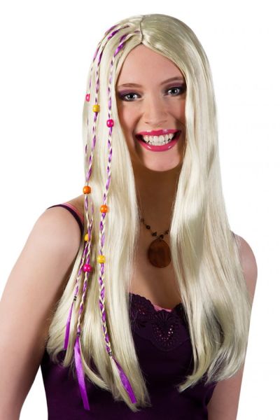 Ladies wig long Flower Power hair