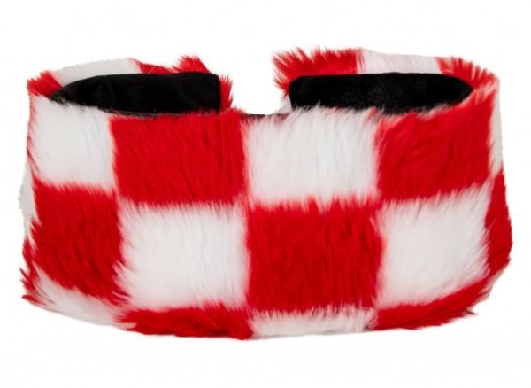 Headband red and white checkered