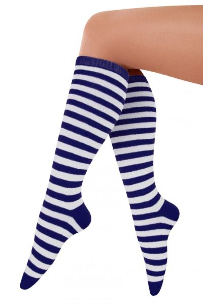 Socks blue white striped