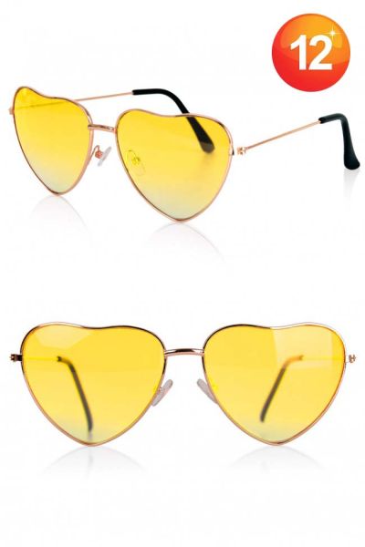 Heart Shaped Sunglasses Yellow