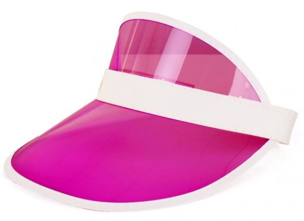 Transparent pink sun visor