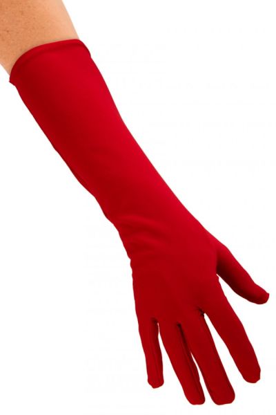 Gloves nylon long red