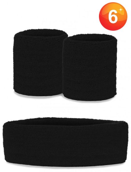 Set of wristbands and headband black