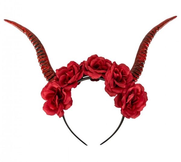 Headdress Masquerade horn with roses