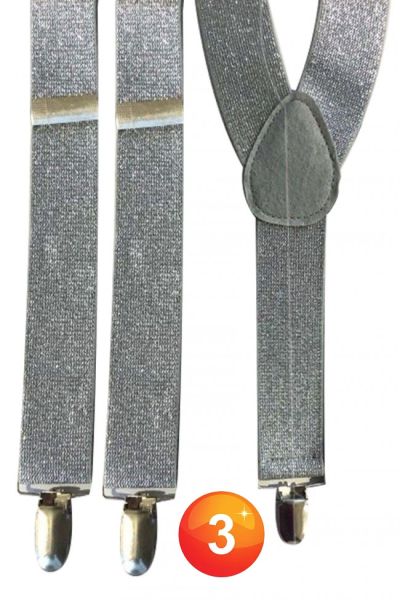 Suspenders lurex silver