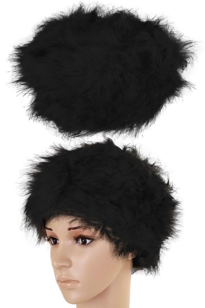 Fur hat black - winter fur hat