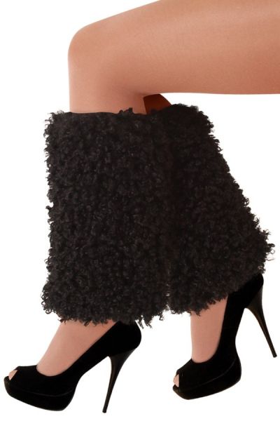Leg warmers plush curly black