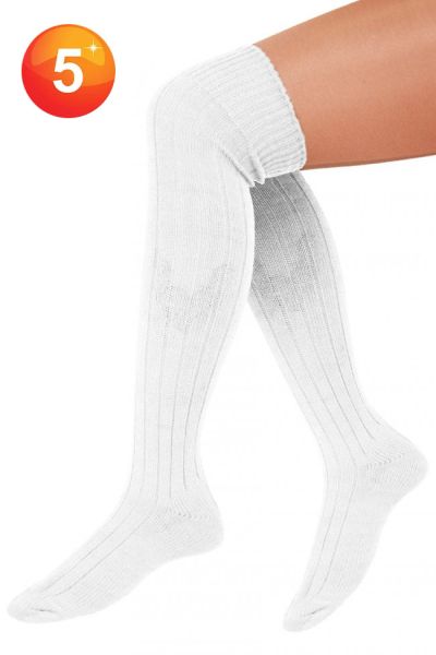 Pair of Knitted Long White Socks