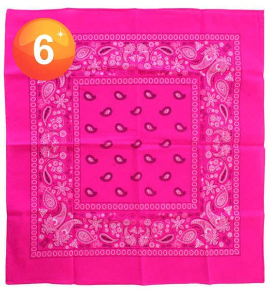 Handkerchief fluorine pink bandana with pattern